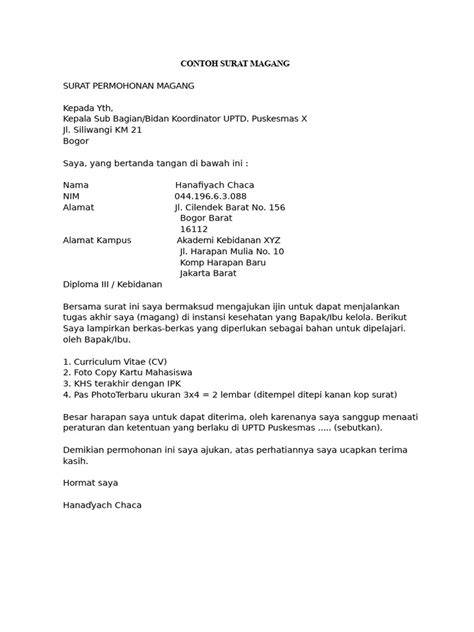 Proofread Surat Magang