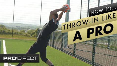 Player executing a proper throw-in technique