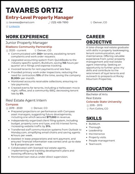 Property Manager Resume Template