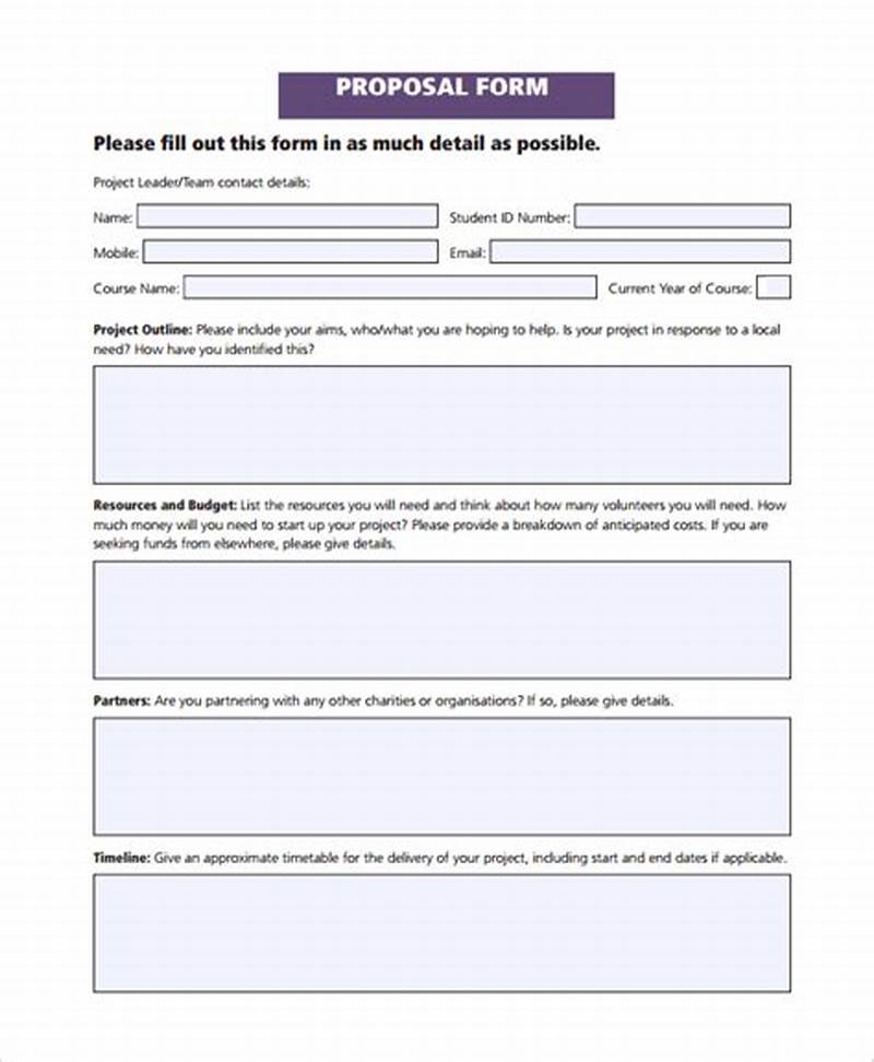 Proposal Form Sample