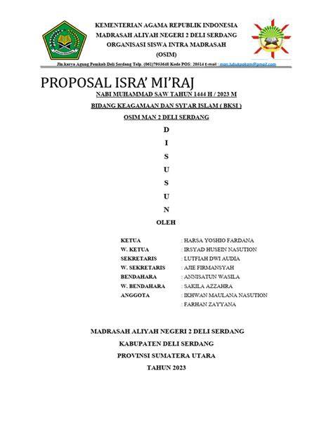 Proposal Isra Mi'raj