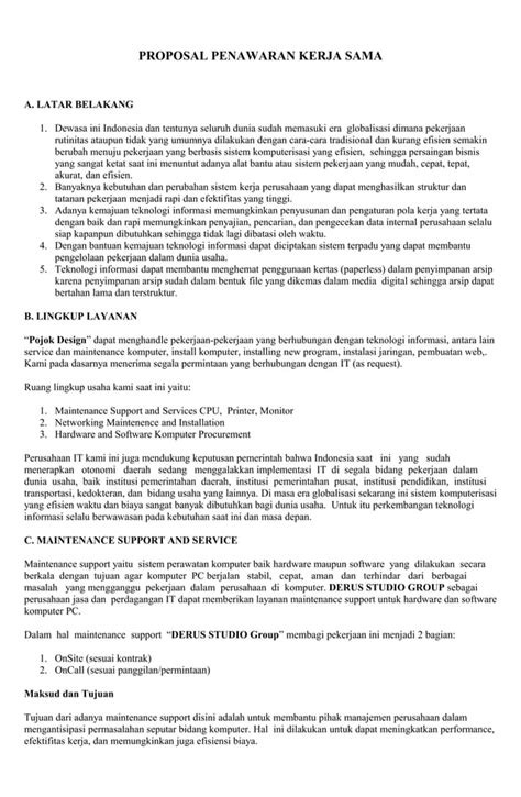 Proposal Kerjasama