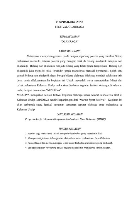 Proposal Olahraga