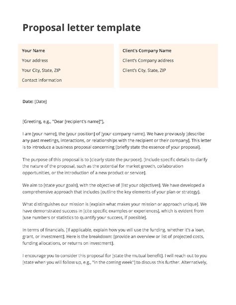 Proposition Letter Template