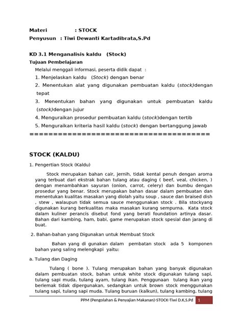 Proses Pembuatan Kaldu Pho