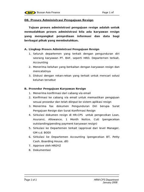 Proses Resign Karyawan