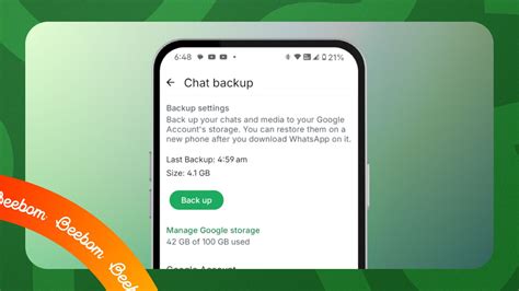 Proses backup chat WhatsApp