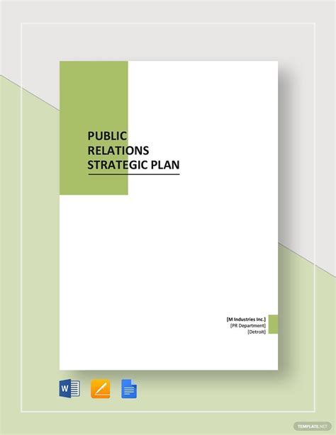 Public Relations Strategic Plan Template