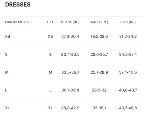 Pull Bear Size Chart