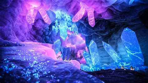 Purple Crystal Cave Wallpaper