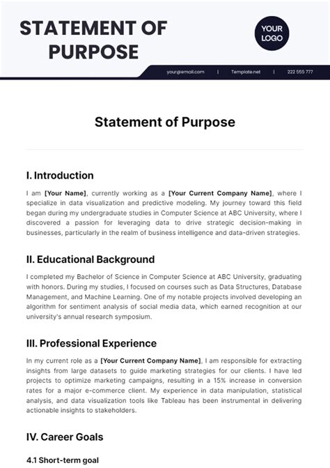Purpose Statement Template