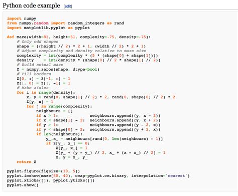 Python code example