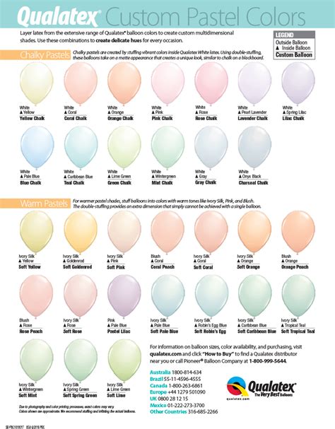 Qualatex Balloons Color Chart