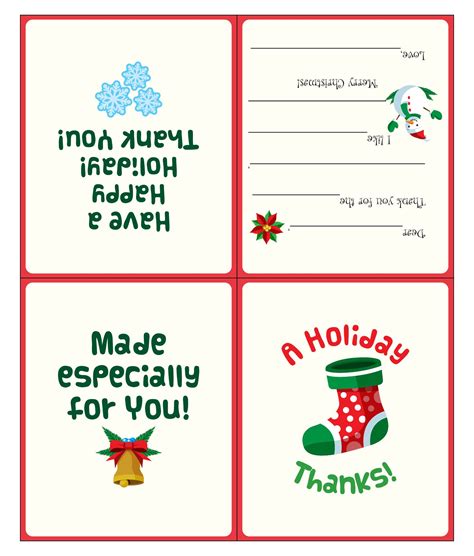 Quarter Fold Christmas Cards Free Printable