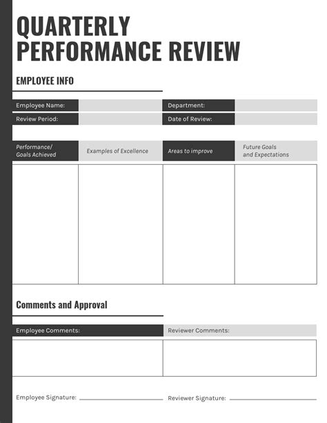 Quarterly Employee Review Template