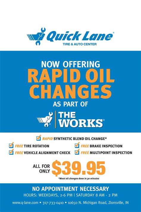 Quick Lane Oil Change Coupon $25 Printable Free