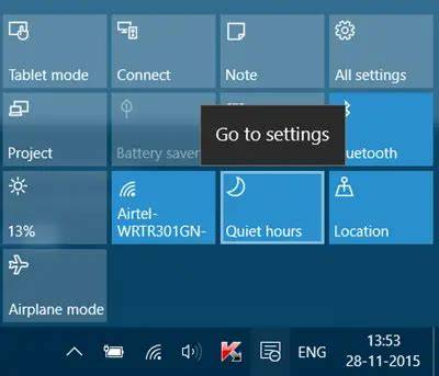 Quiet Hours Windows 10