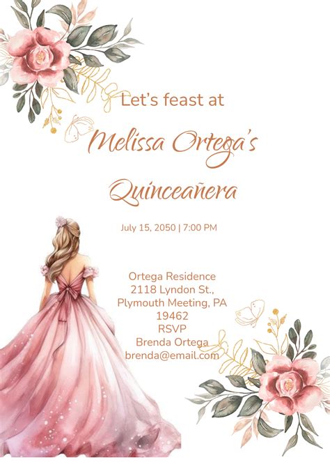 Quinceañera Invitations Templates Free