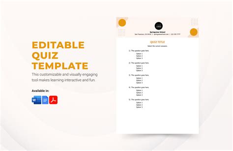 Quiz Questions Template