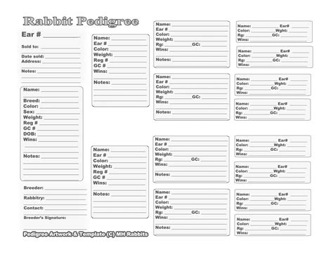 Rabbit Pedigree Template