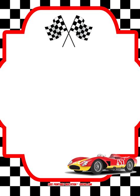 Race Car Invitation Template Free