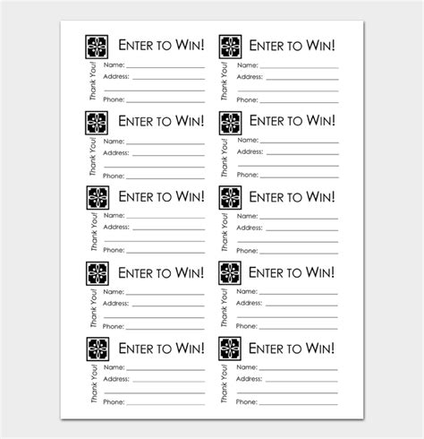 Raffle Tickets Template Word