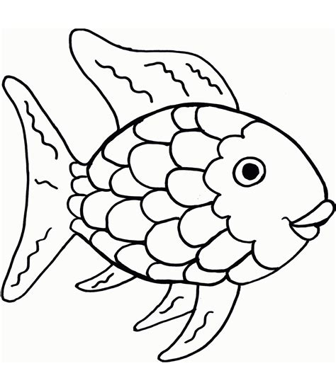Rainbow Fish Colouring Template