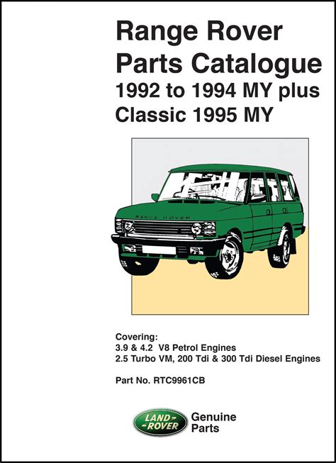 Range Rover Parts Catalogue