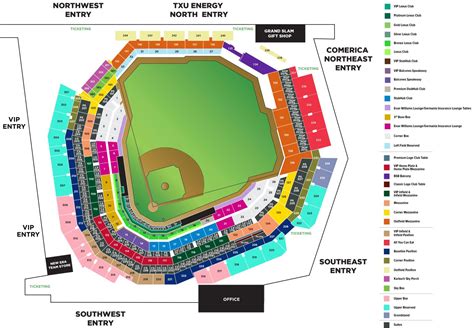 Rangers Ballpark Seating Chart