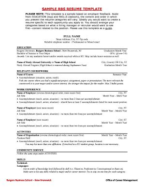 Rbs Resume Template