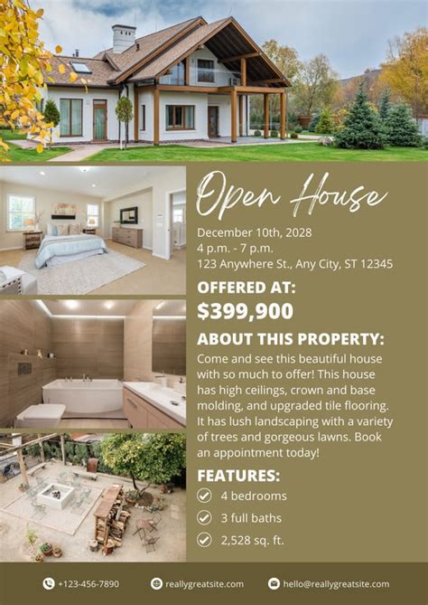 Real Estate Open House Flyer Template Free