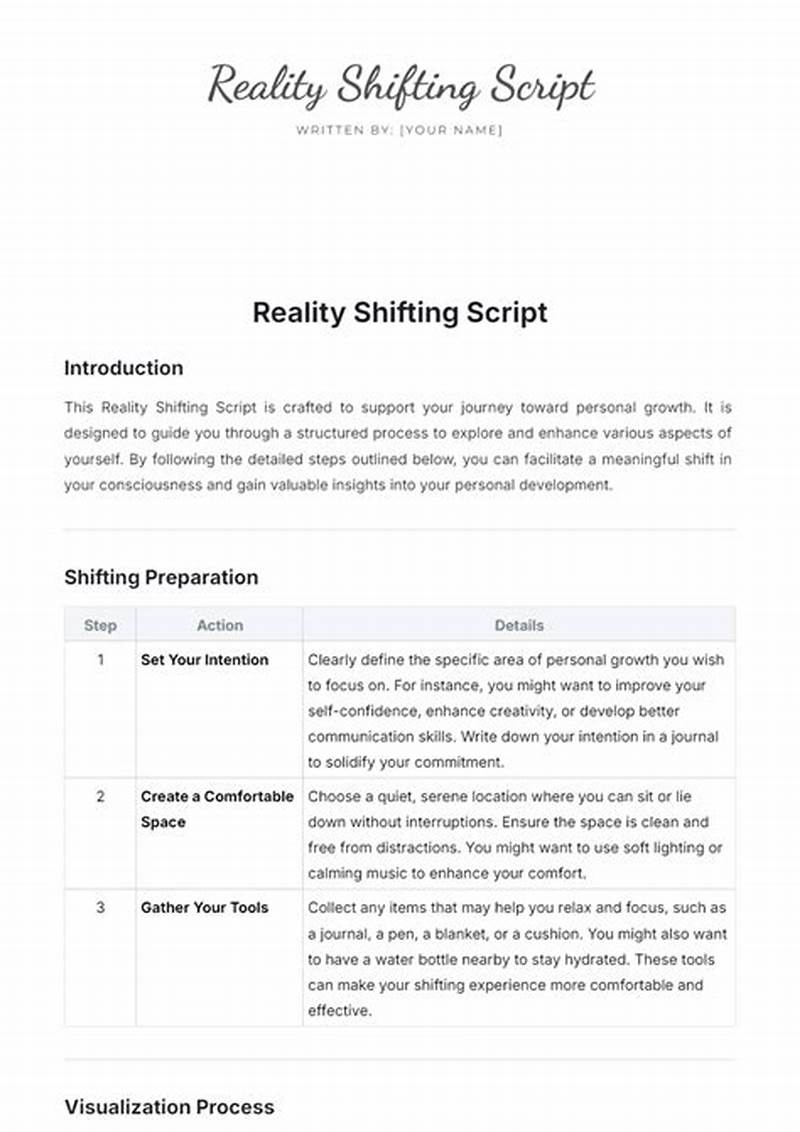 Reality Shift Script Template