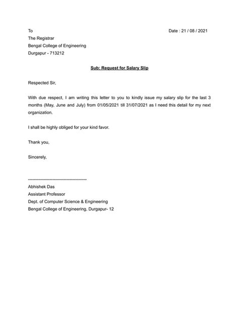 Reasons for requesting salary slip