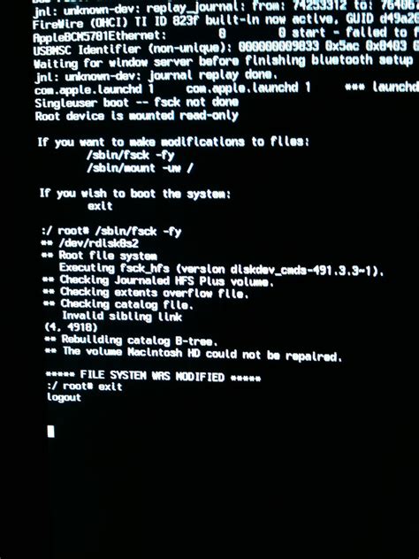 Rebuilding Catalog B Tree Could Not Be Repaired