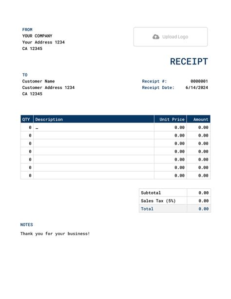 Receipt Template Google Docs