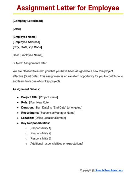 Receiving Task Assignment Letter