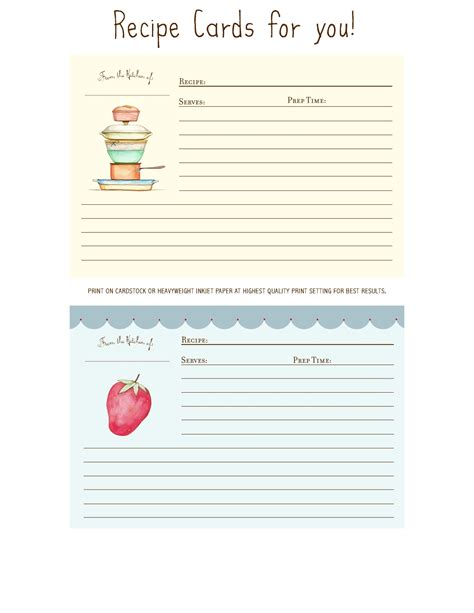 Recipe Card Template Word