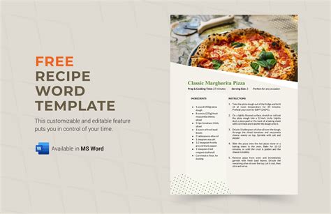 Recipe Word Template Free