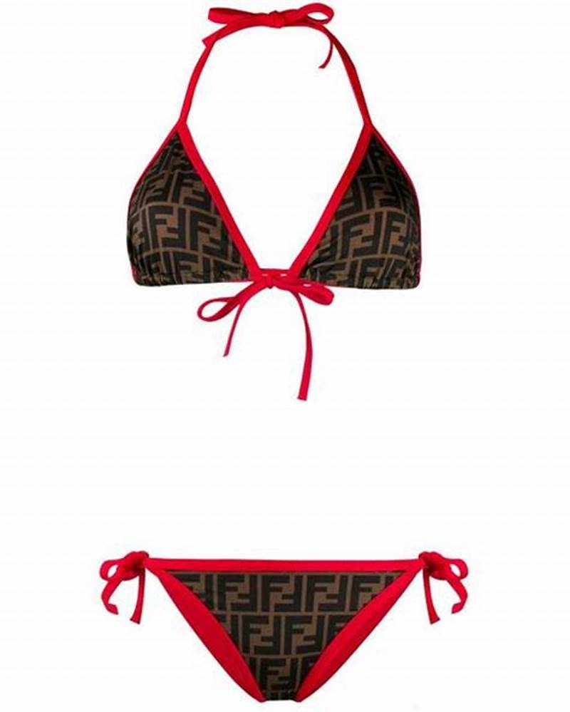 Red Pattern Bikini