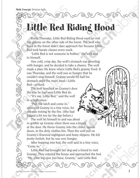 Red Riding Hood Story Printable