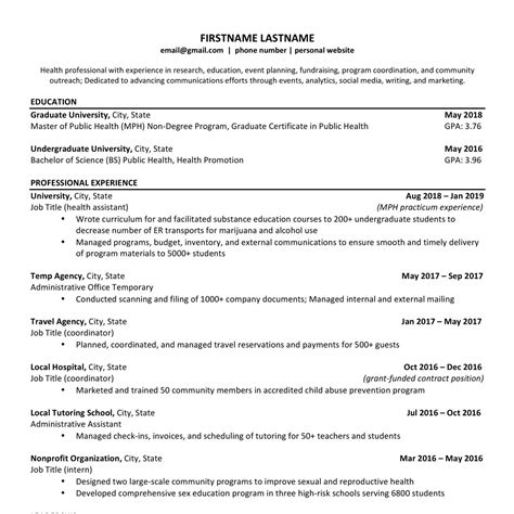 Reddit Best Resume Template
