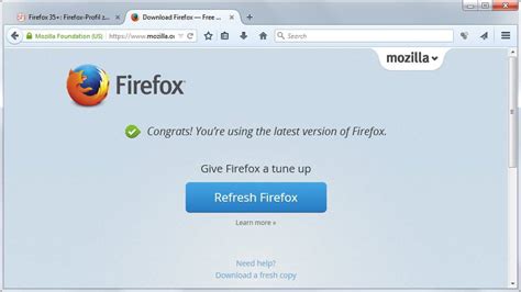 Refresh Firefox Button