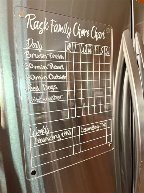 Refrigerator Chore Chart