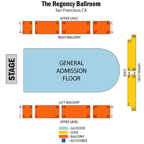 Regency Ballroom Seating Chart