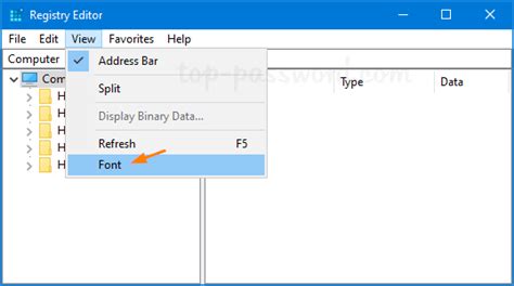 Entering Font Name in Registry