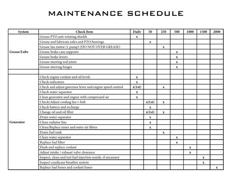 Regular Maintenance Schedule