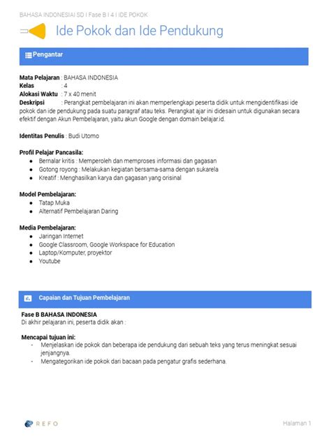 Relevansi Ide Pendukung