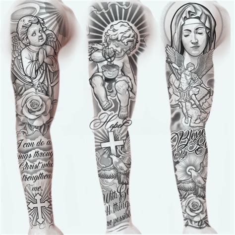Religious Sleeve Tattoo Templates