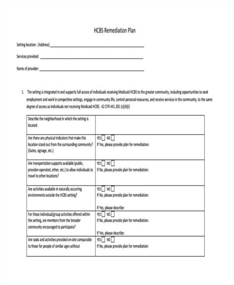 Remediation Plan Template
