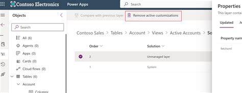 Remove Solution Layer in Power Apps